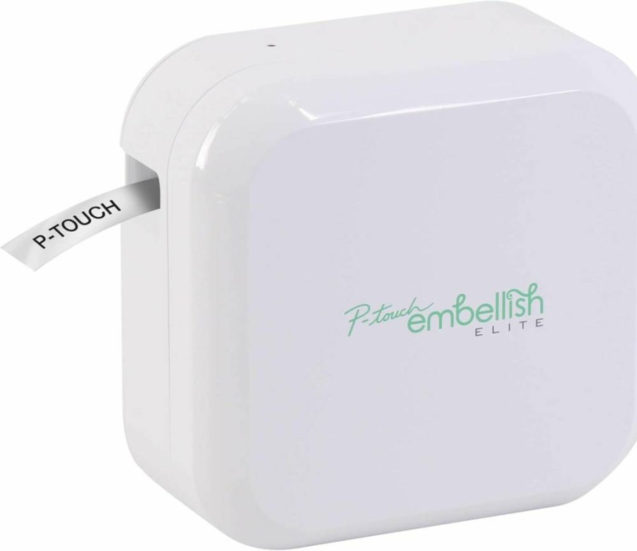 Brother Ptp715Ebt P-Touch Embellish Elite Wireless Label Printer with Decorative Ribbon Tapes - White Bluetooth Connectivity for Custom DIY Stickers