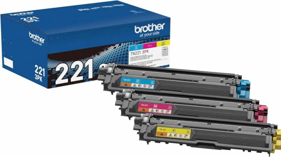 Brother TN221 Black Toner Cartridge Twin Pack - High-Yield, Genuine 2PK for Brother Printers