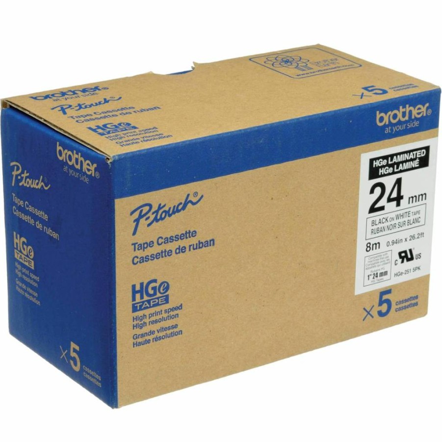 Brother PTouch White Label Tape with Black Text for Easy Identification and Printing