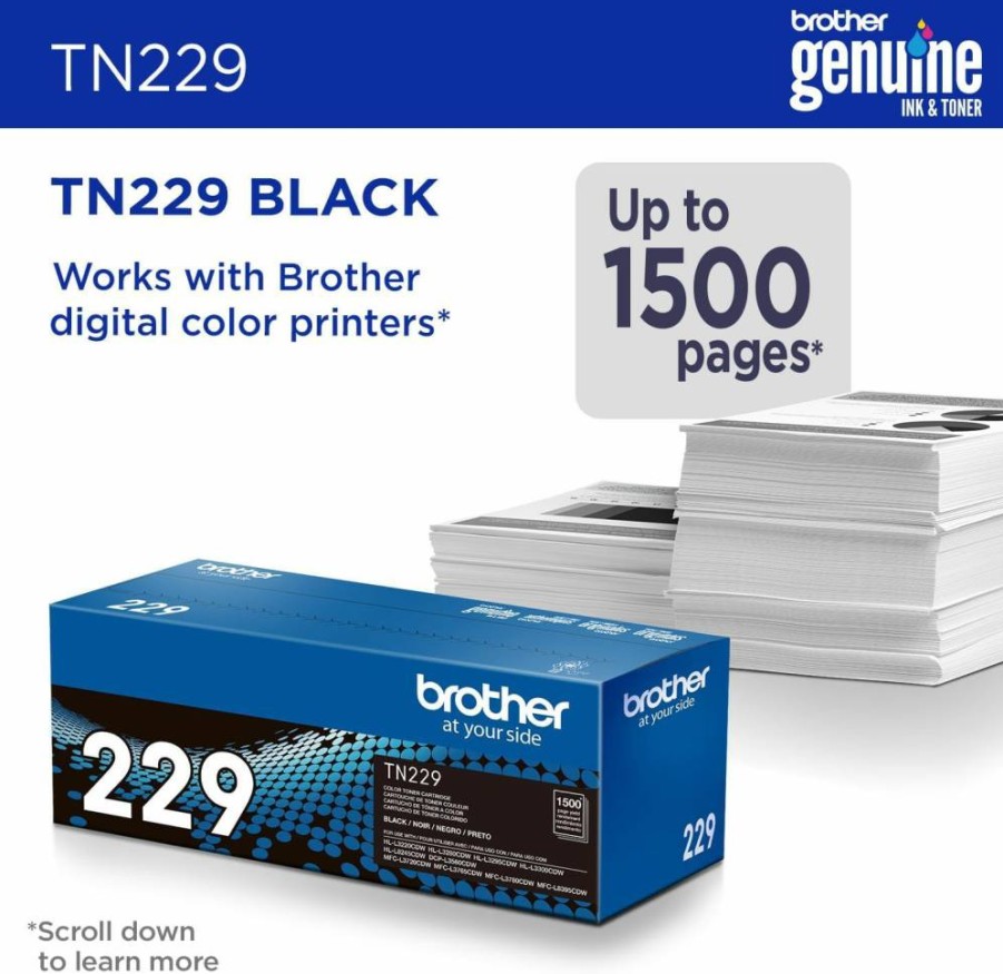 Brother TN229XL Magenta High-Yield Toner Cartridge - 2,300 Page Yield | Genuine OEM Printer Ink