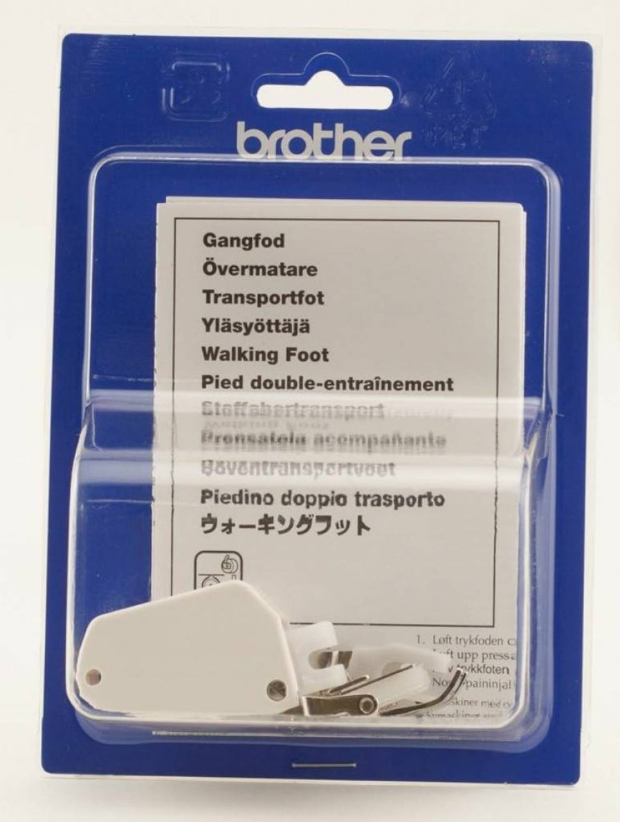 Brother SA169 Sewing Machine Walking Foot - Silver White Presser Foot for Even Fabric Feeding