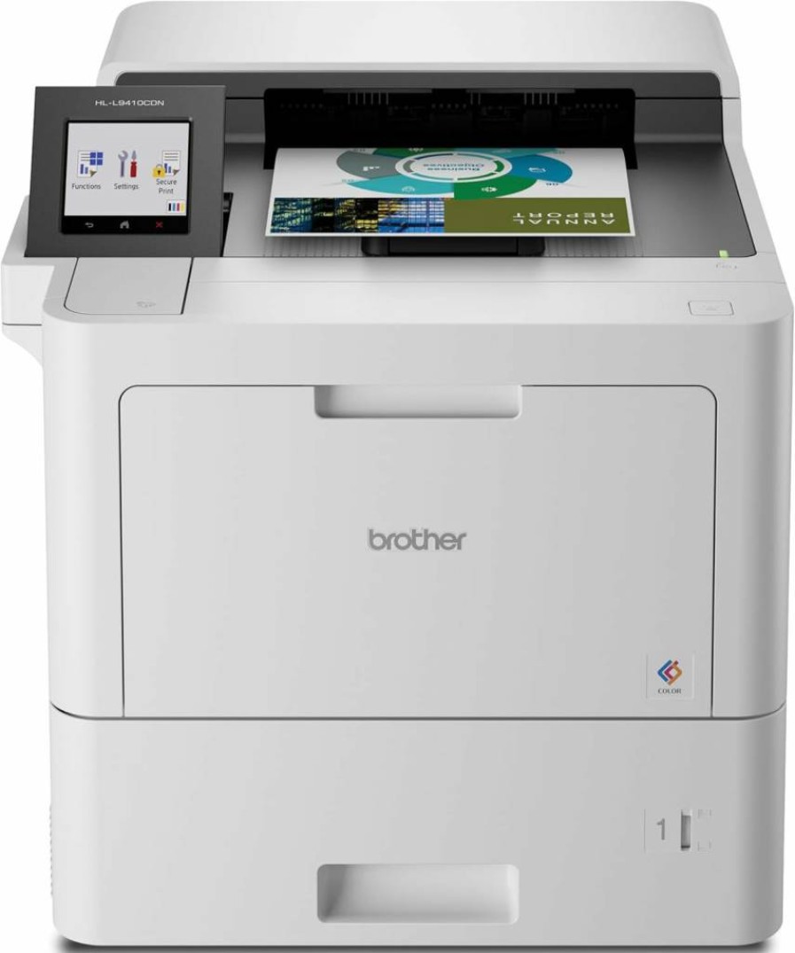 Brother HL-L9410CDN Color Laser Printer - High-Speed 40ppm, 650-Sheet Capacity, Advanced Security, Wireless Printing, White