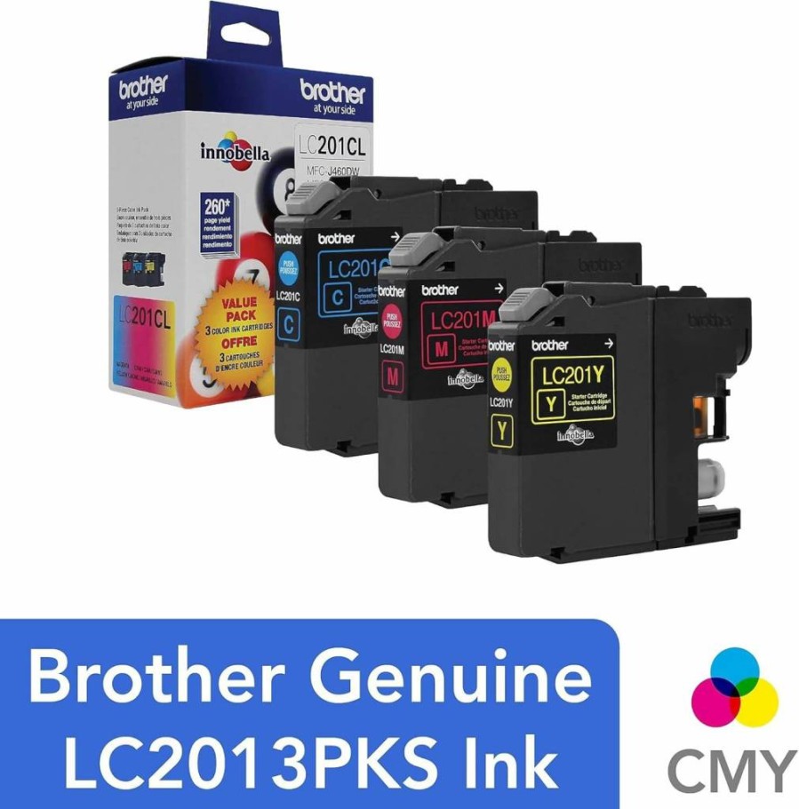 Brother LC2013PK C/M/Y 3-Pack Multicolor Ink Cartridges for Brother Printers - High-Quality Compatible Ink