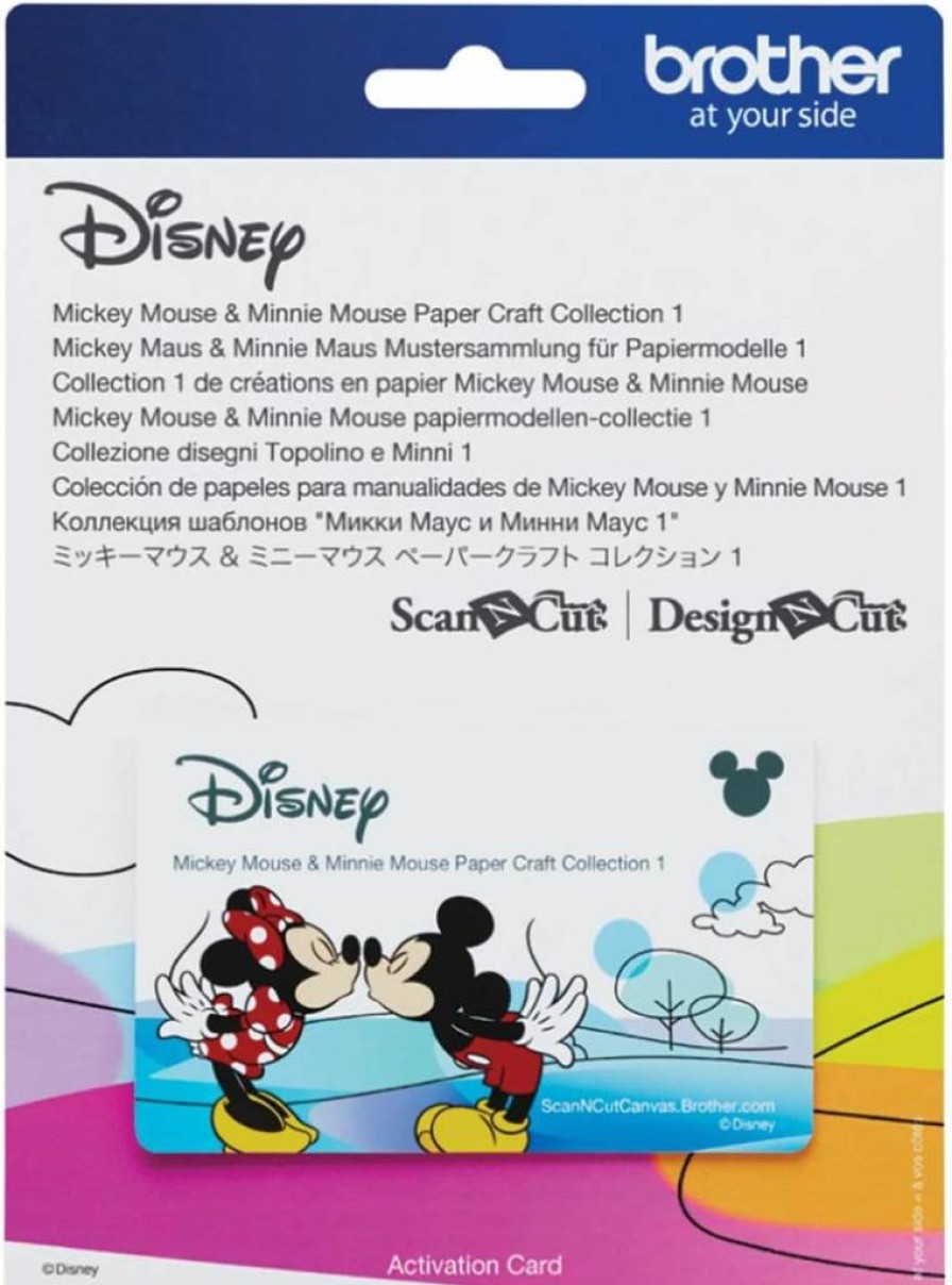 Brother ScanNCut Disney Mickey & Minnie Mouse Vinyl Decals - 26 Designs for DIY Cards, Appliques with Mickey Ears, Hearts, Banners (CADSNP01)