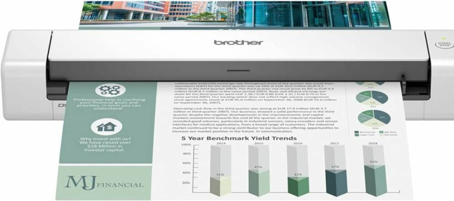 Brother DS-740D Duplex Document Scanner | Compact, Mobile, High-Speed Scanning for Office & Home