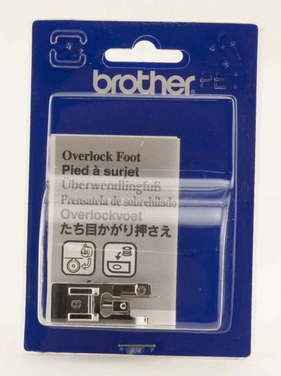 Brother SA135 Overlock Sewing Machine Presser Foot - Vertical Silver for Serger Stitching