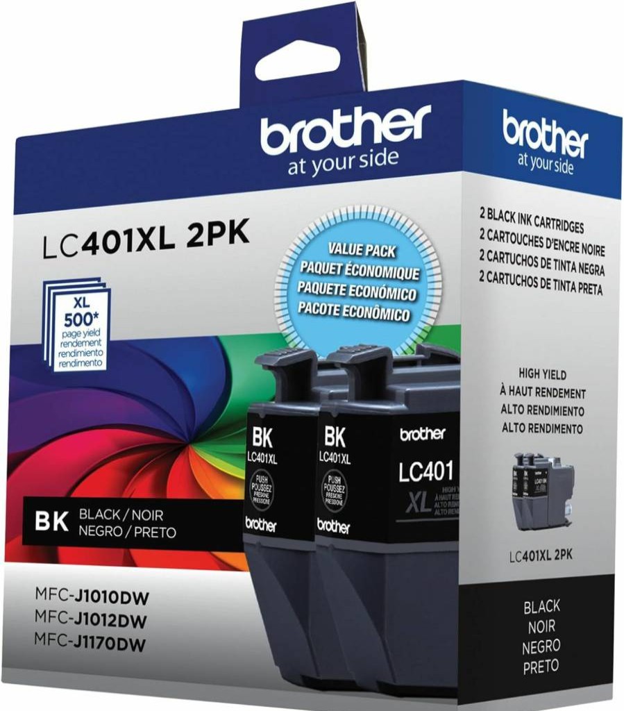 Brother LC401XL High Yield 3-Pack Color Ink Cartridges - Cyan, Magenta, Yellow (Genuine)
