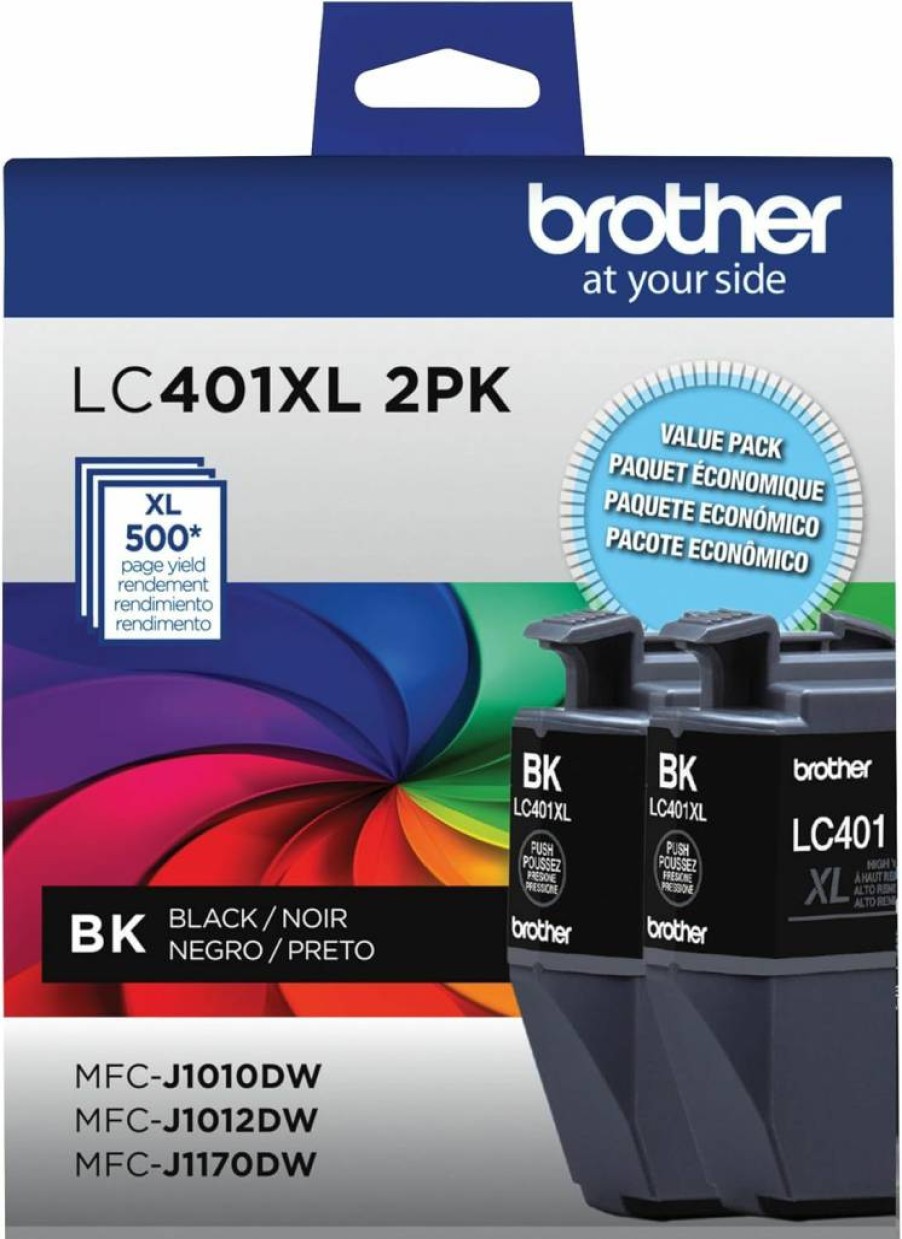 Brother LC401Y Genuine Yellow Ink Cartridge - High-Yield, Compatible with Brother Printers