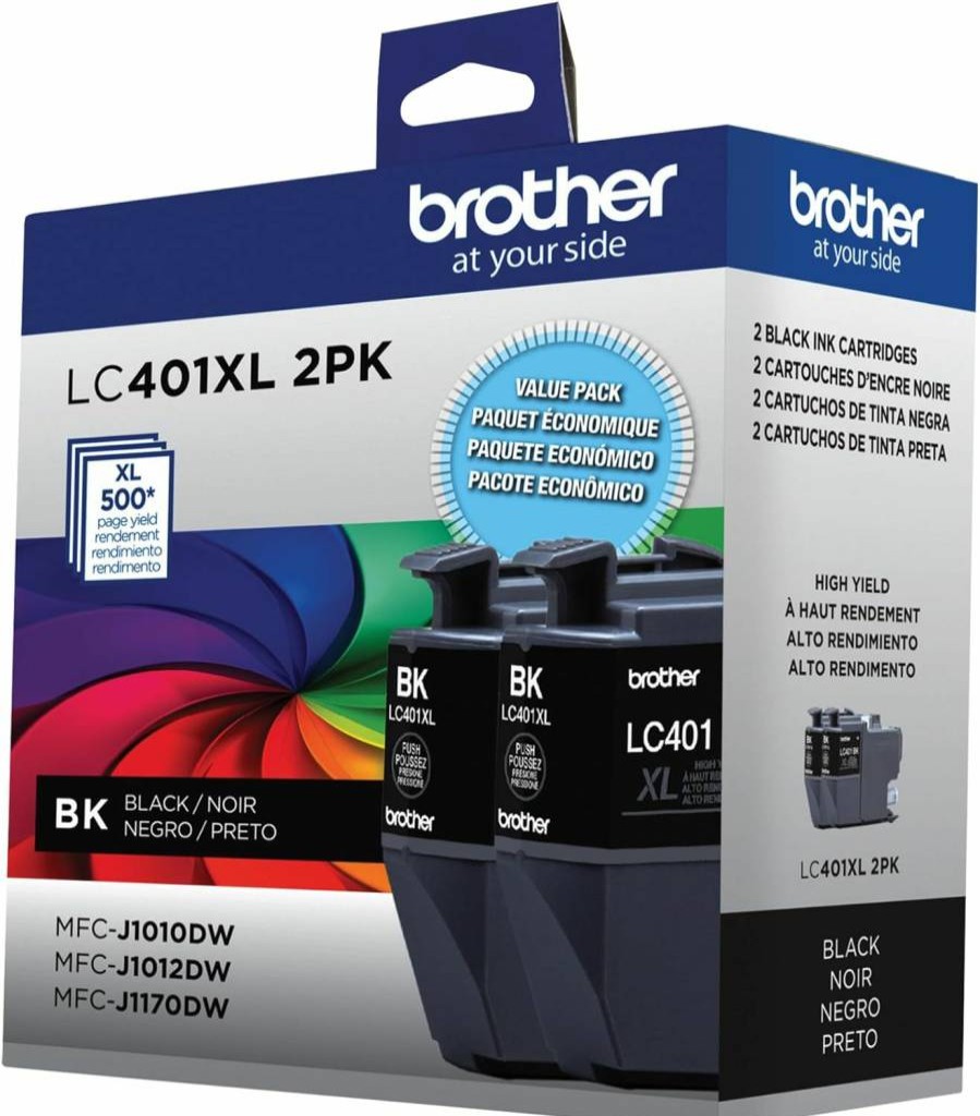 Brother LC401Y Genuine Yellow Ink Cartridge - High-Yield, Compatible with Brother Printers