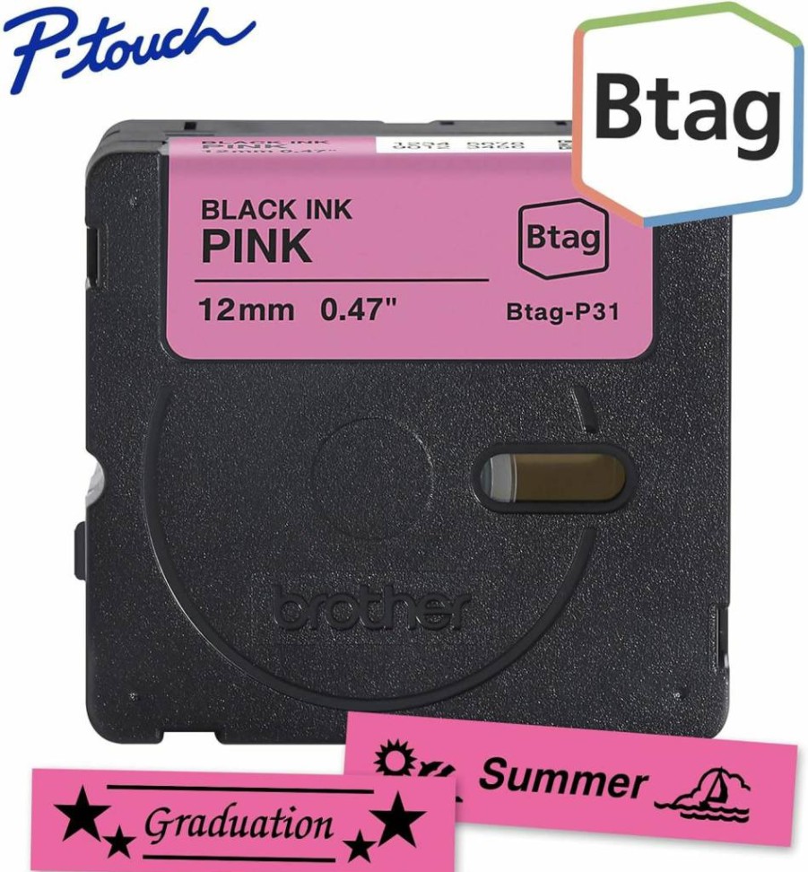Brother P-Touch BtaGF31 12mm x 4m Black on Purple Label Tape - Genuine Compatible Tape for Brother Label Makers