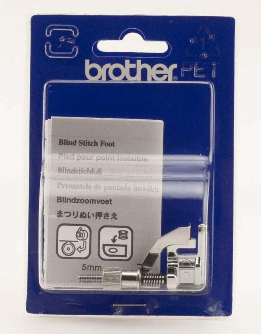 Brother SA134 Blind Stitch Presser Foot for Sewing Machines - Silver Vertical Hemming Foot
