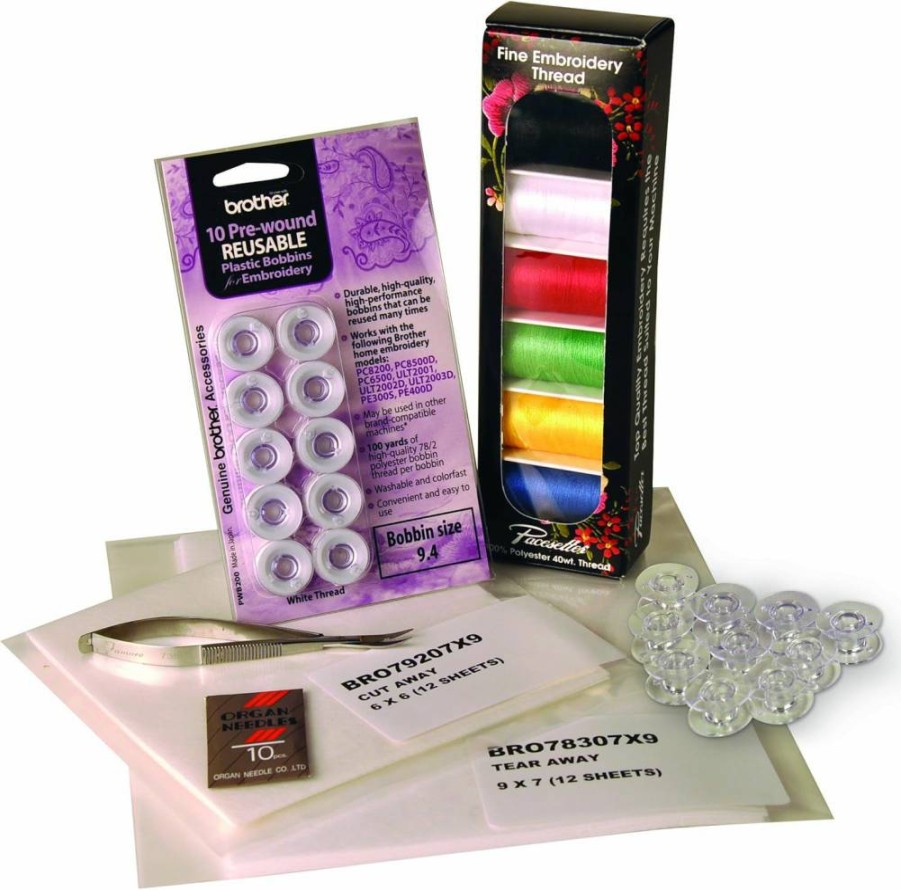 Brother SE600 Embroidery and Sewing Machine Starter Kit with 80 Built-in Designs