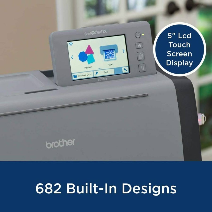 Brother ScanNCut SDX125EGY DIY Cutting Machine with Scanner - Create Custom Stickers, Vinyl Art, Greeting Cards, 682 Built-in Patterns, Grey