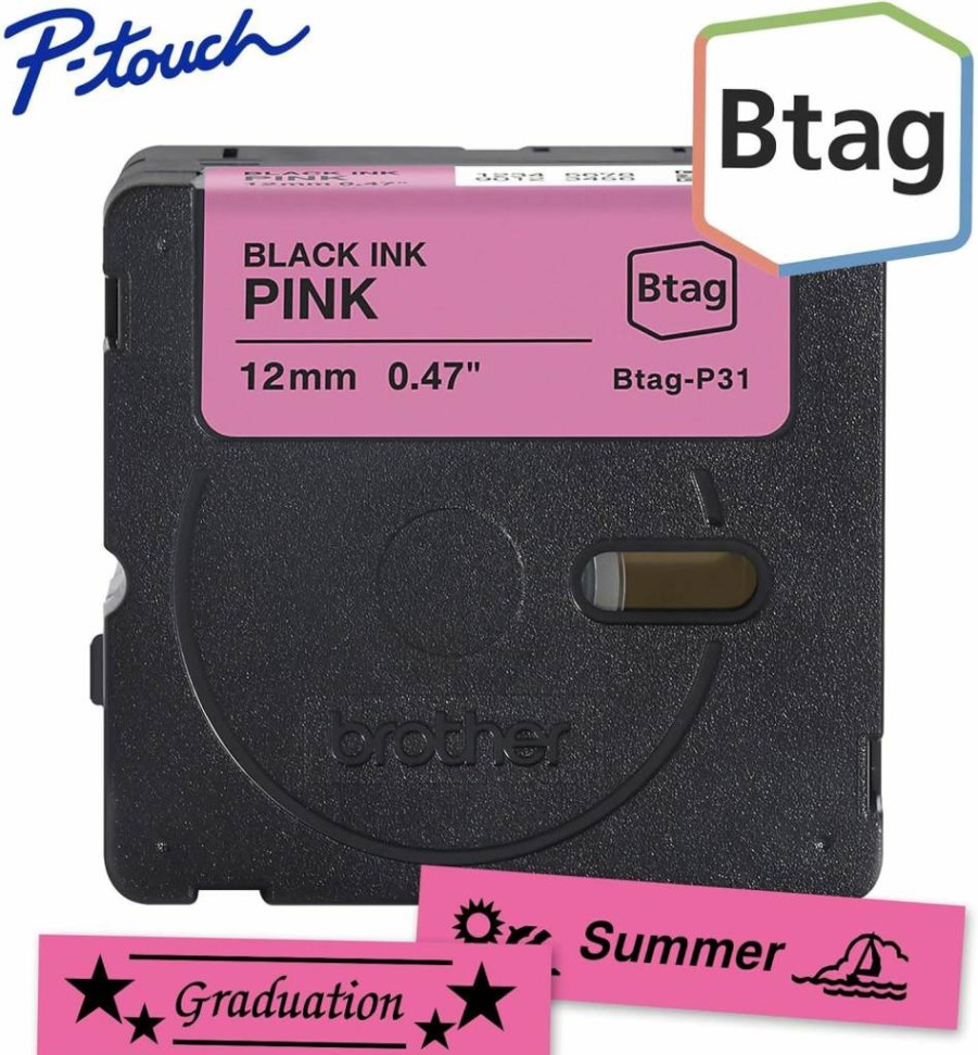 Brother Genuine P-Touch BTA233 Blue on White Label Tape - 12mm x 4m (1/2" x 13.1ft) - Compatible with Brother Label Makers
