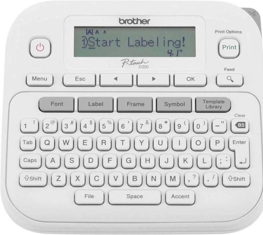 Brother PTD220 Label Maker | Prints 1/2-Inch TZE Tapes for Home & Office Use | White Label Maker
