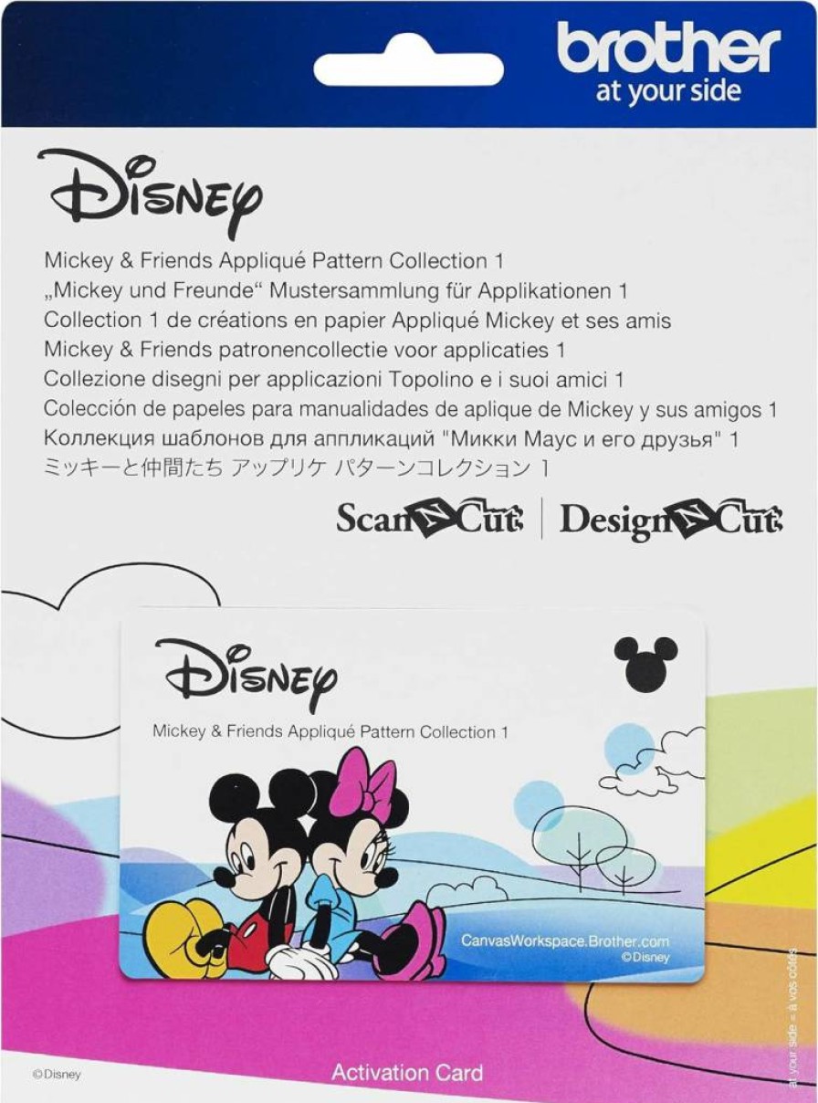 Brother ScanNCut Disney Mickey and Friends Applique Designs - 33 Intricate Patterns for Vinyl Wall Art, Iron-On Transfers, and Home Decor (CADSNP03)