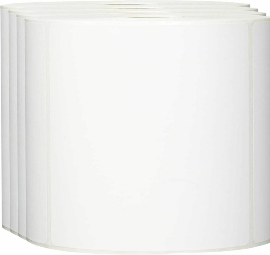 Brother 4x4 Inch Premium Paper Labels for Wax and Wax/Resin Ribbons, 1-Inch Core, 750 Labels per Roll, 4 Rolls per Case (Tt Series)