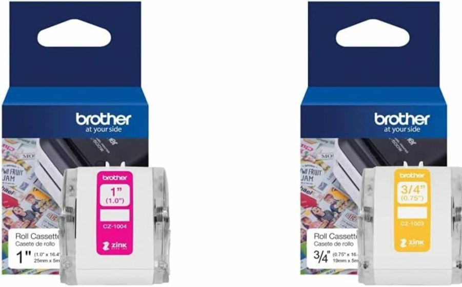 Brother CZ-1004 Zink Zero Ink Label Roll - 1" x 16.4 ft (25mm x 5m) Continuous Length for Brother Label Makers