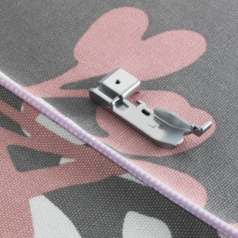 Brother SA210 Serger Machine Piping Foot - Compatible with Brother Overlockers - Silver Sewing Presser Foot for Professional Finishing