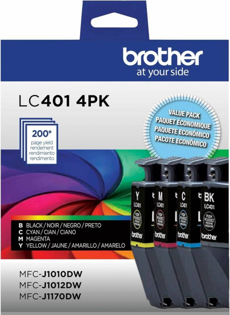 Brother LC4014PK4 4-Pack Genuine Ink Cartridges - Black, Cyan, Magenta, Yellow (Standard Yield)