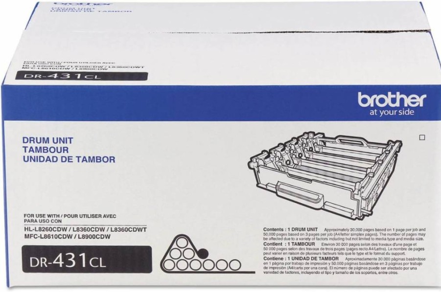 Brother DR431CL Drum Unit - Compatible with Brother Printers - High-Yield Black Toner Cartridge - Retail Packaging