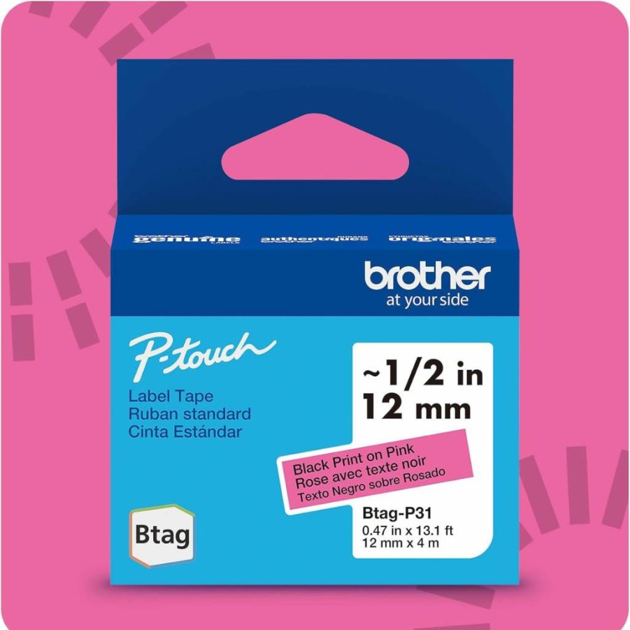 Brother P-Touch Btag3M01 Label Tape - 3-Pack, 0.47" x 13.1 Ft, White on Clear/Black on White/White on Black, Compatible with Brother Label Makers
