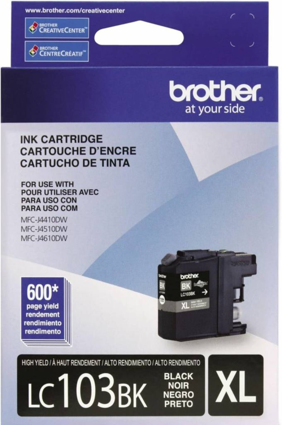 Brother LC1032PK High Yield Black Ink Cartridge, 2-Pack, 600 Pages per Cartridge, Genuine Replacement Ink for Brother Printers