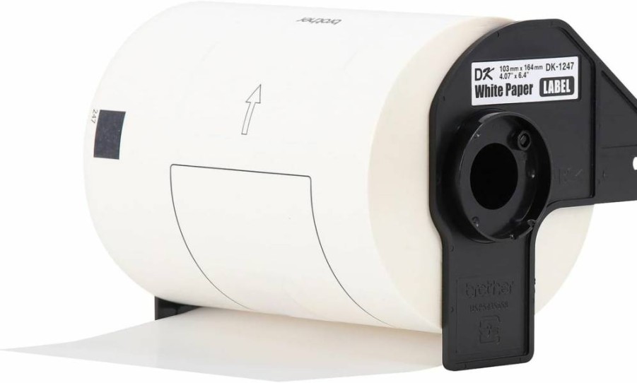 Brother DK-12473PK Genuine Large Shipping Labels, 4.07" x 6.4" (103mm x 164mm) White Paper, 180 Labels per Roll, 3 Rolls per Box, Die-Cut for Easy Use