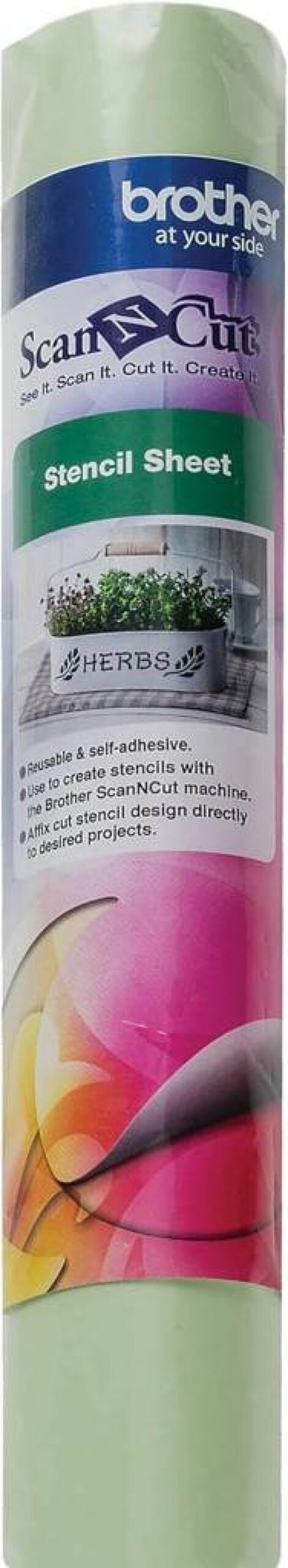 Brother ScanNCut Stencil Sheet CL1, 12" x 24" Reusable Self-Adhesive Craft Material for Home Decor, Paper, Fabric, and DIY Projects