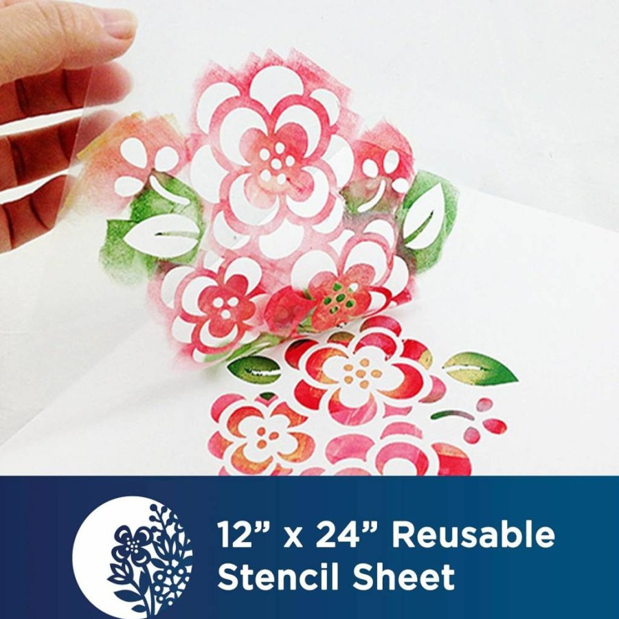 Brother ScanNCut Stencil Sheet CL1, 12" x 24" Reusable Self-Adhesive Craft Material for Home Decor, Paper, Fabric, and DIY Projects