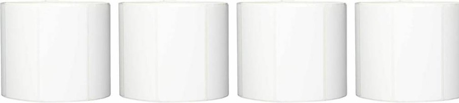 Brother 4"x2" Premium Paper Labels for Wax & Wax/Resin Ribbons, 1.25" Core, 1250 Labels per Roll, 4 Rolls per Case (Ideal for Industrial & Commercial Printing)