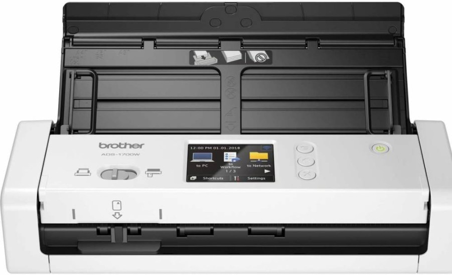 Brother ADS-1800W Wireless Desktop Scanner - 30ppm Fast Scanning, 2.8" Color Touchscreen, Compact Design for Home & Office