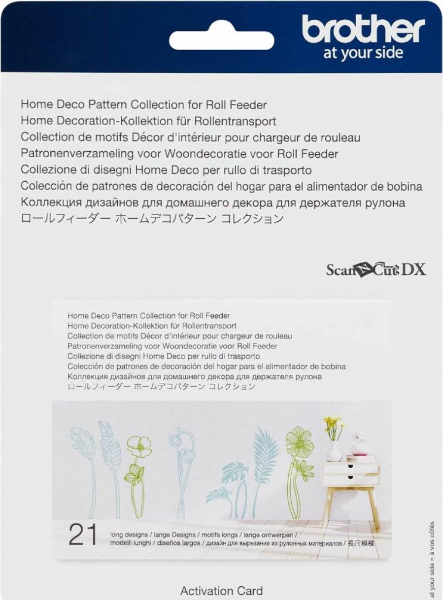 Brother ScanNCut DX Roll Feeder Deco Pattern Collection - 21 Tropical & Floral Designs for Vinyl Wall Decals, Includes Frames, Up to 6 Feet Long, Model CADXRFDP02