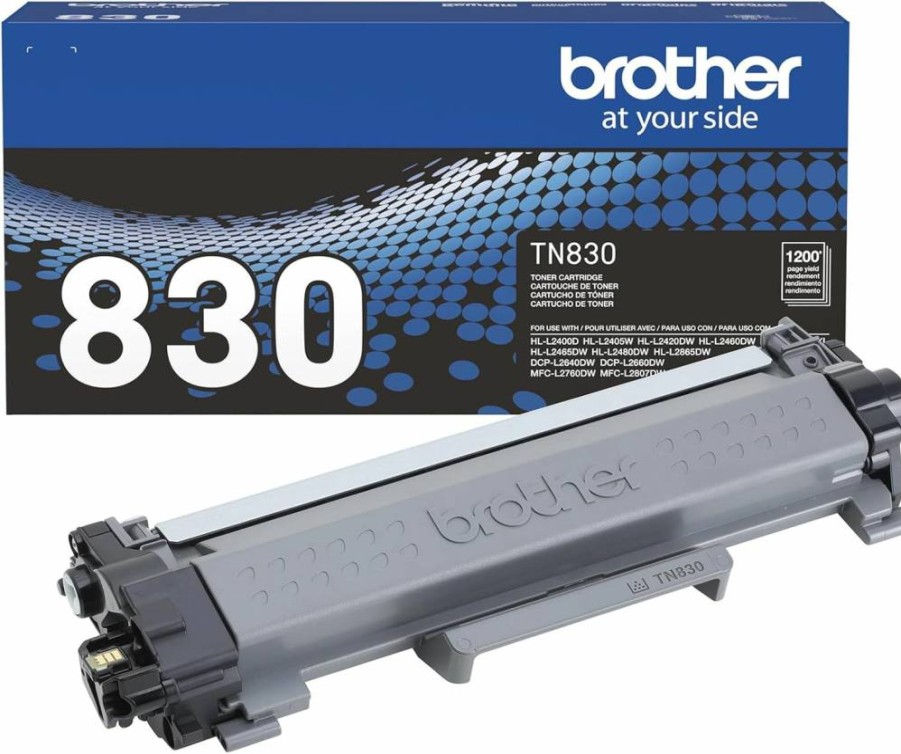 Brother TN830 Genuine Black Toner Cartridge - High Yield, Prints Up to 1,200 Pages, Compatible with Brother Printers