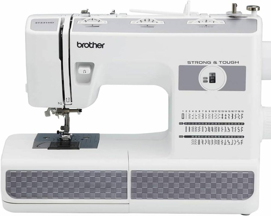 Brother ST531HD Heavy-Duty Sewing Machine with 53 Built-in Stitches, Finger Guard, and Large 16x8x12 Workspace for Tough Fabrics