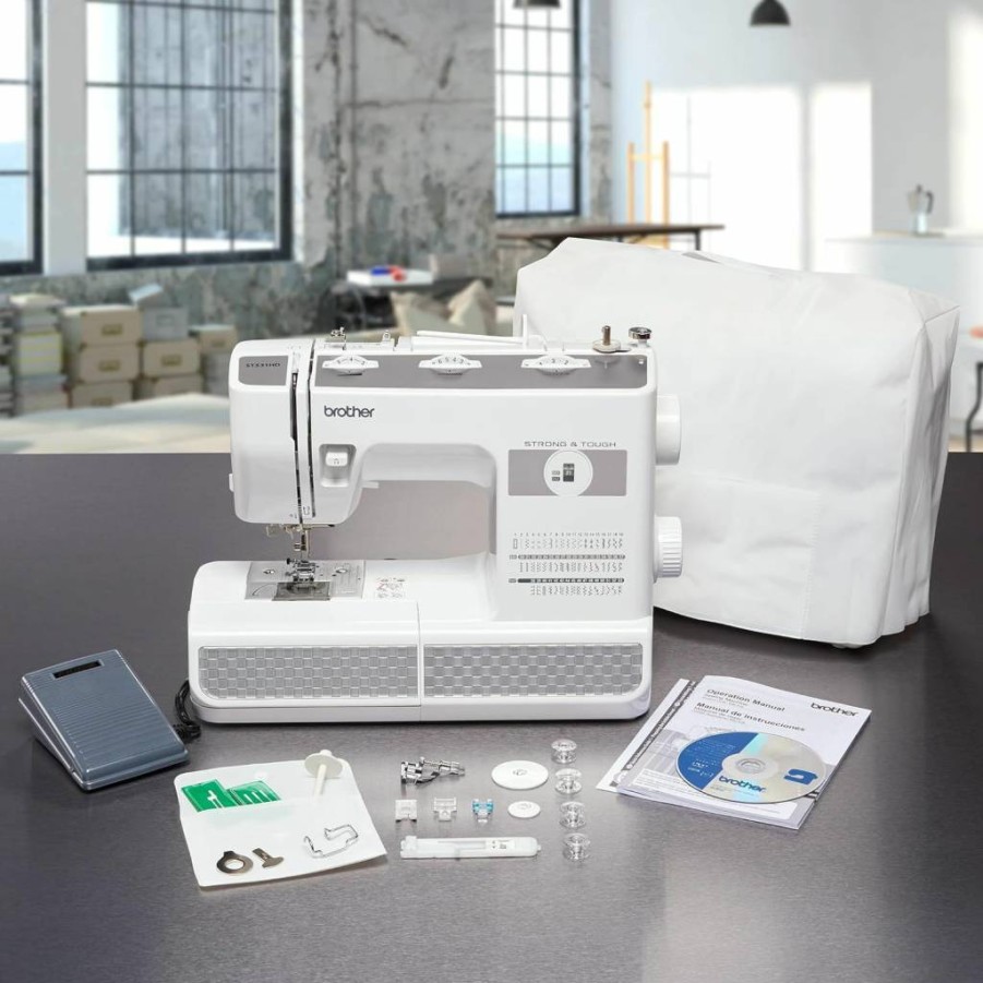 Brother ST531HD Heavy-Duty Sewing Machine with 53 Built-in Stitches, Finger Guard, and Large 16x8x12 Workspace for Tough Fabrics
