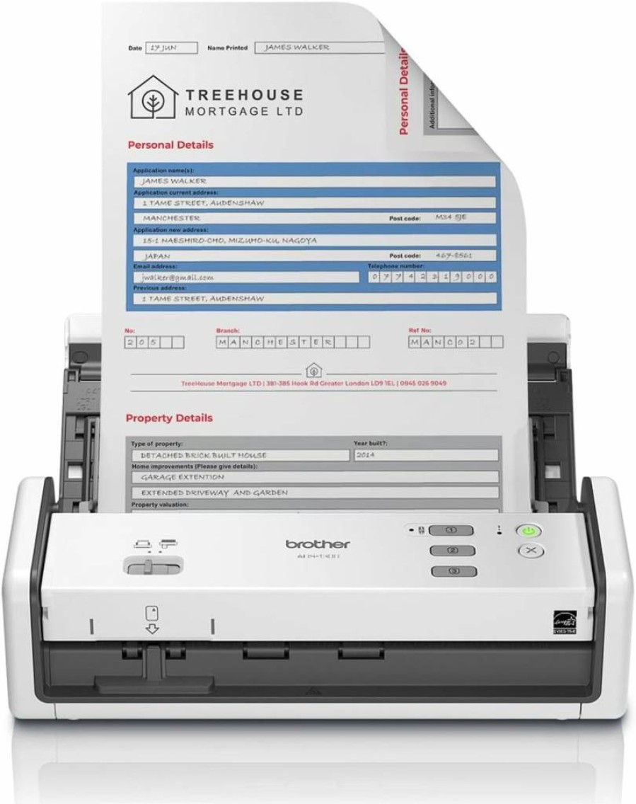 Brother ADS-1300 High-Speed Desktop Scanner | 30ppm Single-Pass Duplex Scanning | Compact Document Scanner for Office & Home