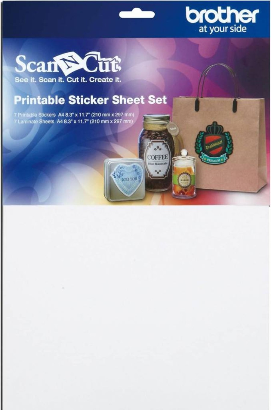 Brother ScanNCut Printable Sticker Sheets - CAPSS1 Compatible Die-Cut Adhesive Vinyl Set