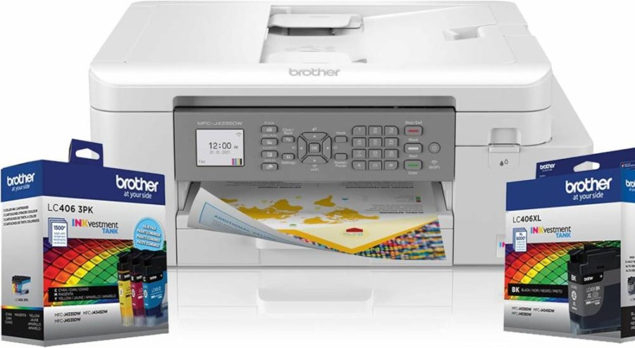 Brother MFC-J4335DW All-in-One Wireless Printer with Duplex Printing, Inkvestment Tank, 1-Year Ink Supply, and Alexa Compatibility