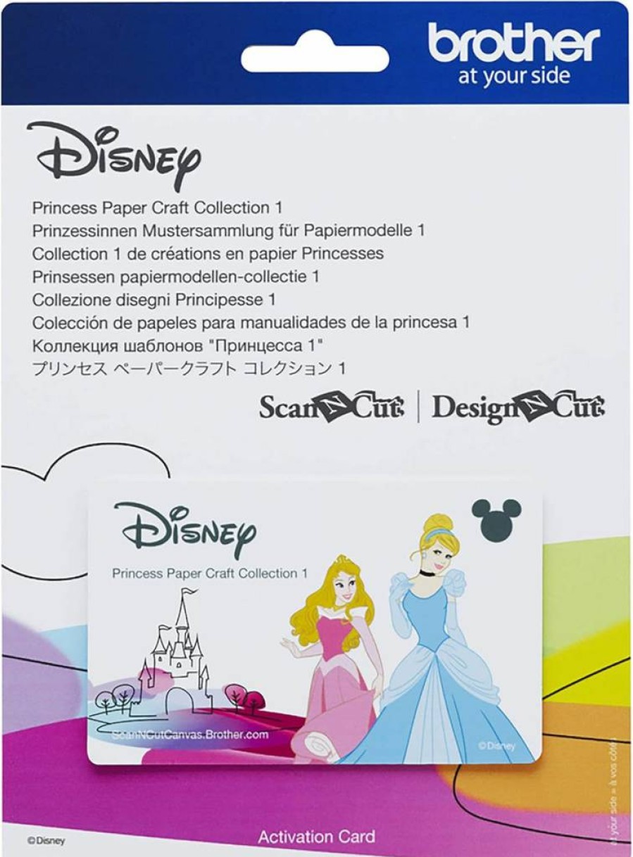 Brother ScanNCut Disney Princess Pattern Collection SDX02 - 18 Designs for DIY Cards, Bookmarks, Gift Tags with Cinderella, Belle, Aurora, Snow White, Rapunzel, Ariel