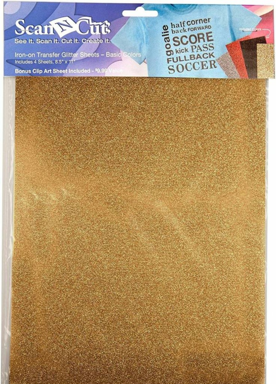 Brother ScanNCut CATG01 Iron-On Glitter Heat Transfer Vinyl Sheets for DIY Crafts