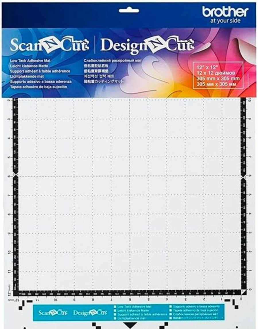 Brother Standard Cutting Mat 12x12 Inches, White CAMATSTD12, Self-Healing Craft Mat for Precision Cutting