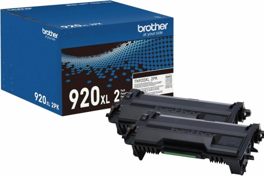 Brother TN920XL High-Yield Black Toner Cartridge 2-Pack - 12,000 Pages per Cartridge, Compatible with HL-L5210DW, HL-L6210DW Series Laser Printers