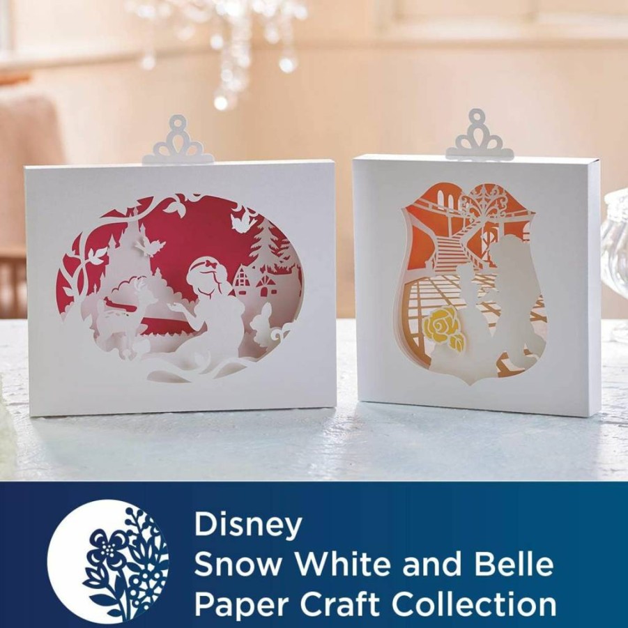 Brother ScanNCut Disney Paper Craft Collection - 30 Intricate Designs for Shadowboxes, Pop-Up Cards, Rhinestone Templates (CADSNP06) Snow White & Belle Themes